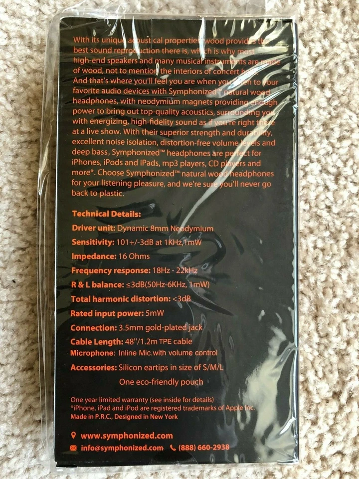 Auriculares Symphonized NRG 3.0 Auriculares Madera Intrauditivos Aislamiento de Ruido Auriculares Micrófono Foto 2 de 4