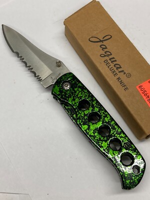 Jaquar Folder, Liner Lock, Combo Blade, Green C-604GN