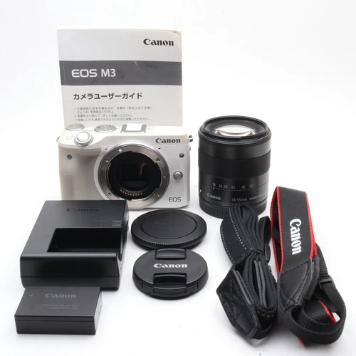 【Exc+5】Canon EOS M3 24.2MP Digital SLR White W/18-55mm STM EF-M Mount from Japan