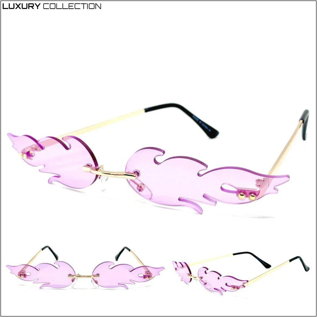 Exajerado Retro Fiesta Club Rave Gafas de Sol Moda Fuego Llama