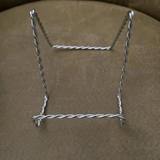 Lot Of 12 Picture Plate Stand Display Easel Silver Metal Twist Wire 3.5”