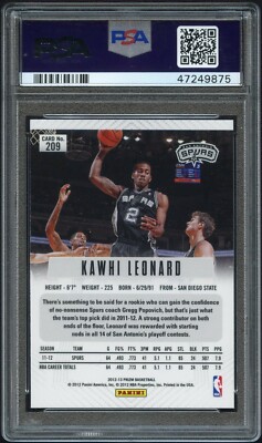 2012-13 Panini Prizm Kawhi Leonard #209 PSA 10 Gem Mint Rookie RC 