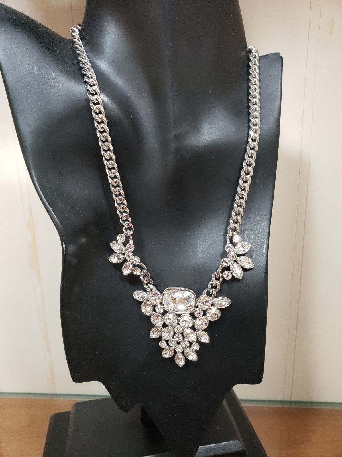 Givenchy Silver Tone Crystal Statement Necklace H… - image 14