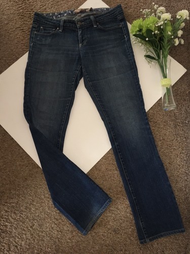 Paige Azul alturas para mujer lavado mediano Recta Jean Pantalones Talla 28  | eBay