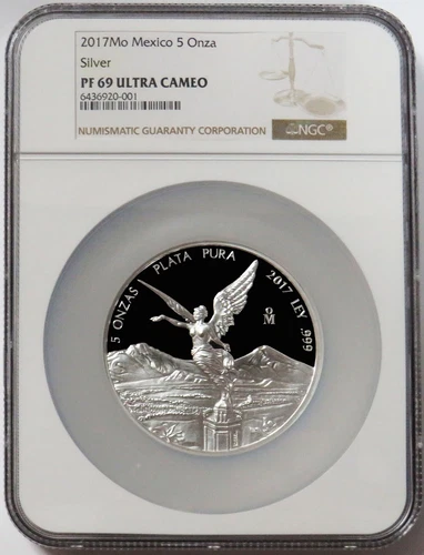 2017 MO SILVER MEXICO 5 ONZA LIBERTAD WINGED VICTORY PROOF COIN NGC PF 69 UC
