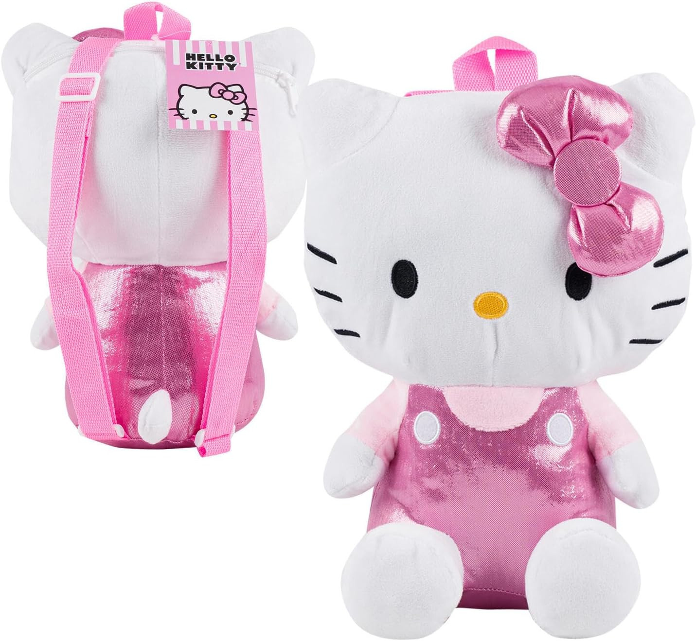Hello Kitty and Friends 14 Inch Shiny Pink Plush Backpack Soft Toy Doll