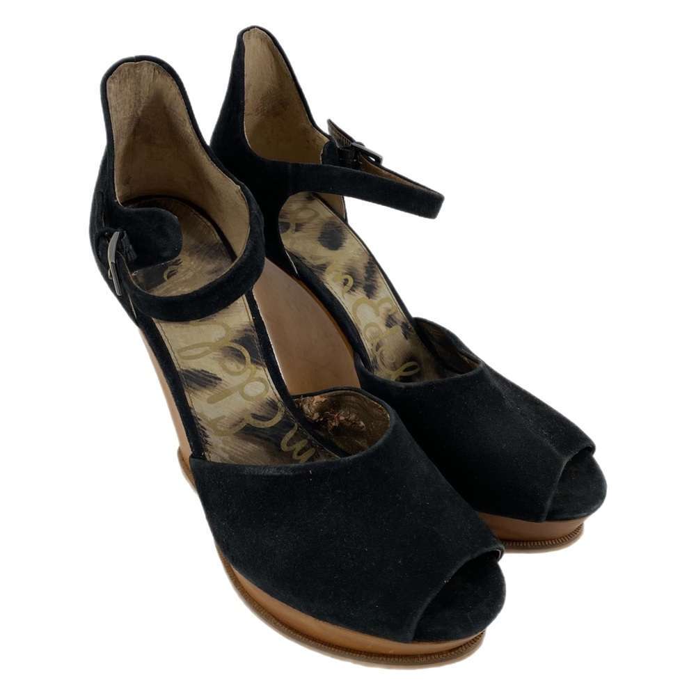 Sam Edelman Black Suede Javi Wedge sz 9 | eBay