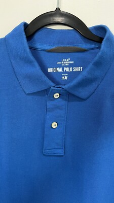 H&M Men' Size XL Original Polo Shirt Blue Short Sleeve