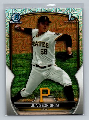 2023 Bowman Chrome #BCP-153 Jun-Seok Shim Chrome Prospects Mojo Pirates