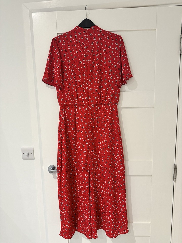 🌹Oasis Red Midi Dress Size 10 BNWT RRP £52🌹 eBay