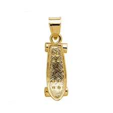 New 14k Gold Skateboard Pendant