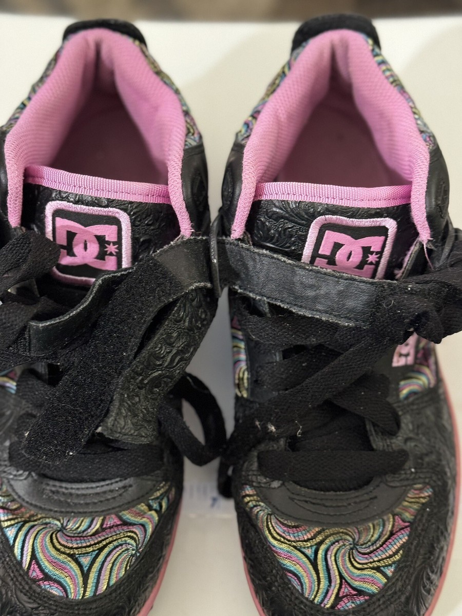 DC Skateboard Shoes Jersey City Women Sz 9W Swirl Black And