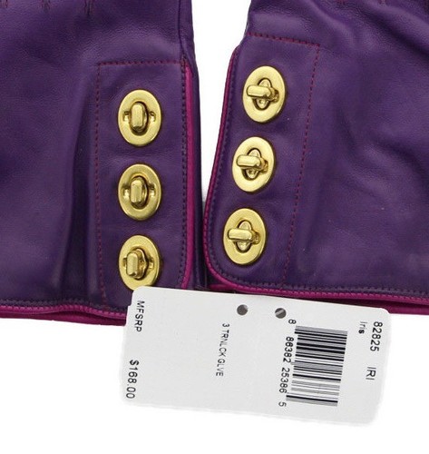 Guanti Coach da donna in pelle, tripla chiusura a giro, foderati in cashmere 82825, prezzo al pubblico consigliato $168 - Foto 14 di 22