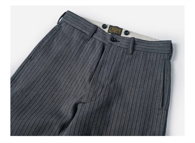 Bronson 1930's Black and Grey Stripes Pants Vintage Style Bronson 1930's Black and Grey Stripes Pants Vintage Style
