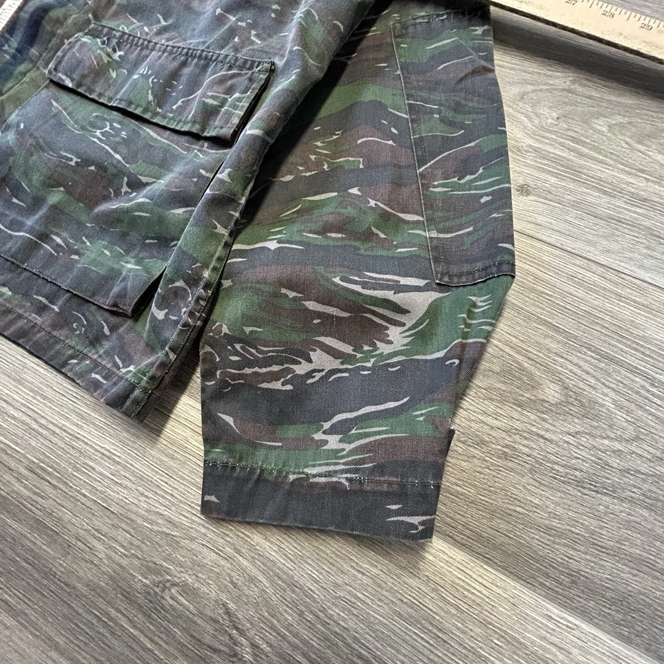 Vintage Tiger Stripe Camo Shirt Mens Medium Regular Military Utility Ripstop 90s - Image 4 of 4