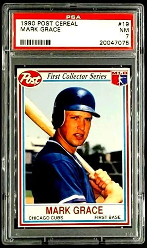 1990 Post Cereal #19 Mark Grace Chicago Cubs PSA 7 NM Only 10 Card Graded Higher