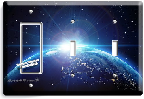 BLUE PLANET EARTH SPACE SUNRISE STARS LIGHTSWITCH OUTLET PLATES CELESTIAL DECOR - Picture 32 of 34