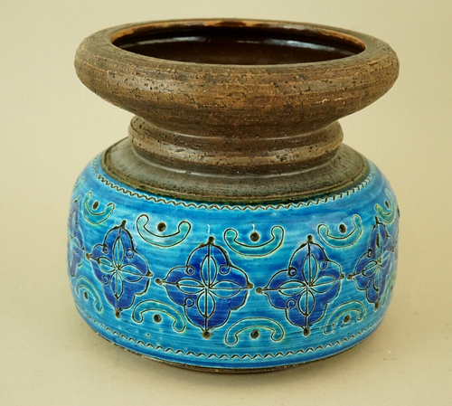 Aldo Londi Bitossi Vaso ceramica maiolica decoro Arabesque Design Moderno 1950 - Foto 4 di 24