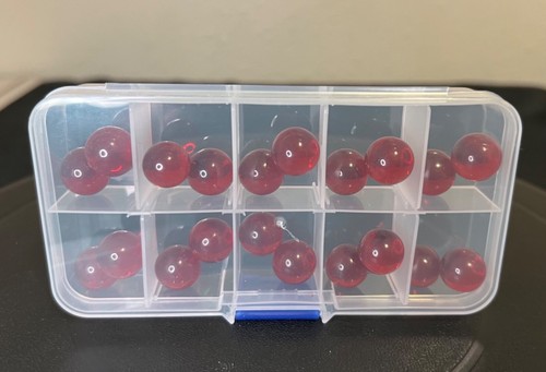 Vintage Marbles Red Clearies Cadmium Manganese Lot Of 20 Glow Orange Vintage - Picture 11 of 11