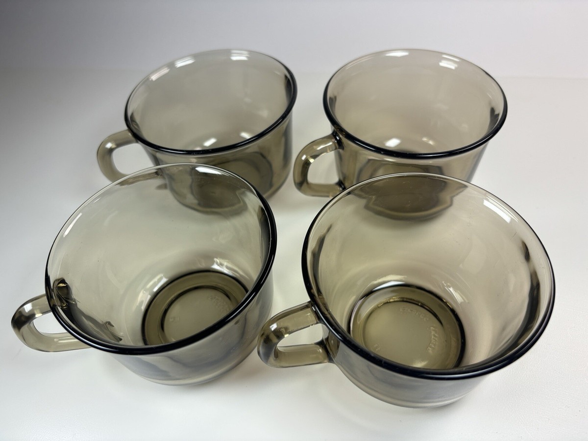 Plat ancien en verre fumé Design Vintage années 1950-60 (diamètre