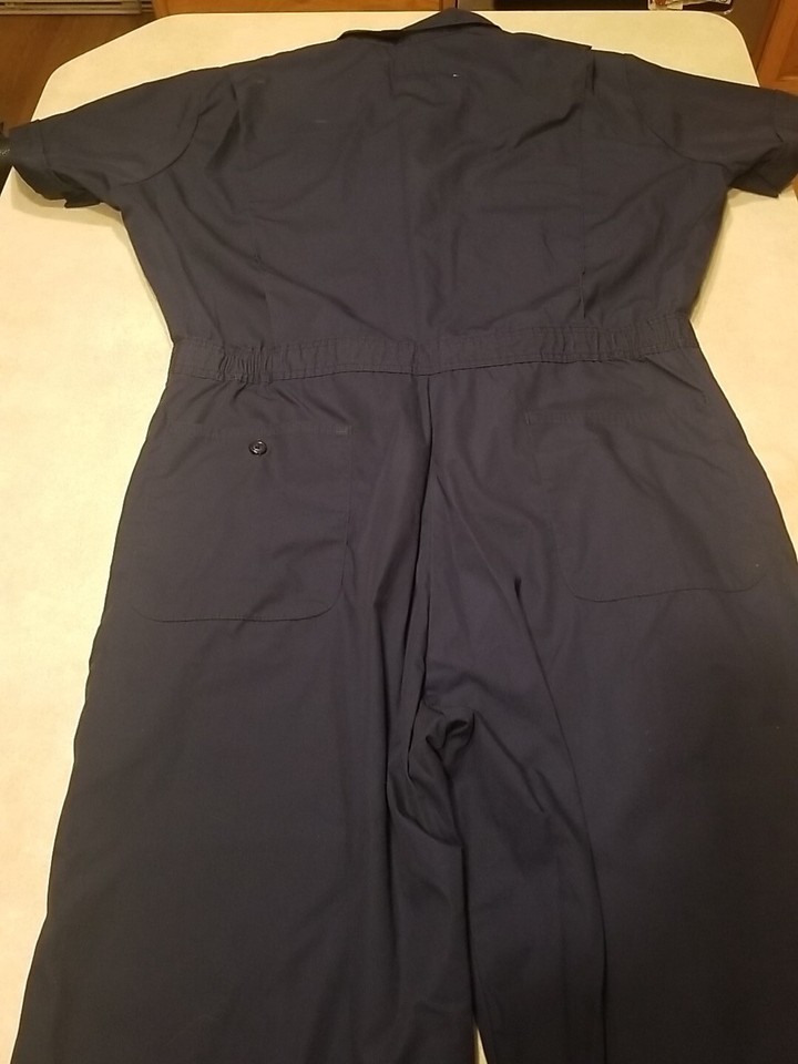 Field N Forest Coveralls Blue Short Sleeve Work Wear Full Zip Men's