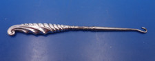 Antique English sterling hollow handle button hook by Unknown Maker