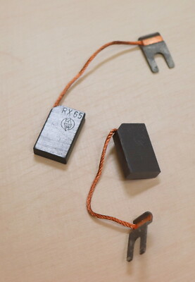 2 Stück Kohlebürste RX65 6,3x16x25mm + Anschlusskabel & Kabelschuh SGL 02.01.017