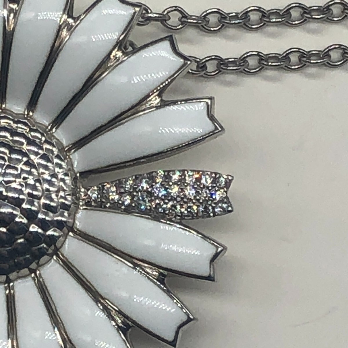 Georg Jensen Sterling Silver White Daisy Pendant / Brooch