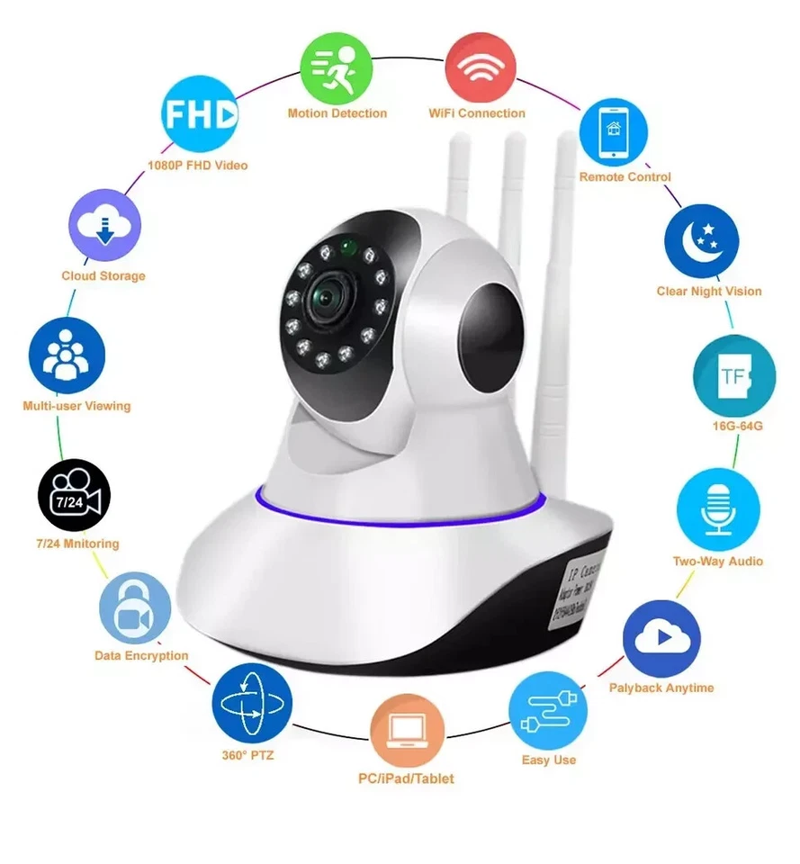 Telecamera wifi interno con Audio Bidirezionale App YooSee CAM videosorveglianza - Immagine 4 di 4