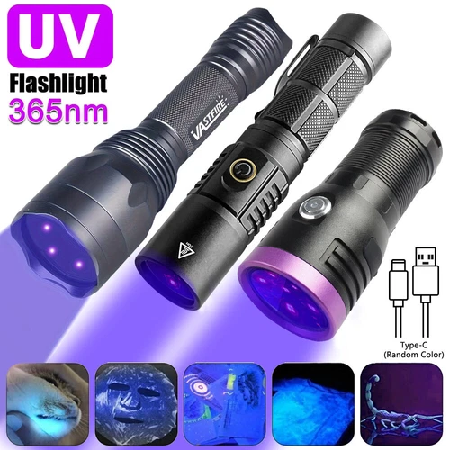 Torcia UV 30W 40W 120W 365NM luce nera torcia rilevamento luce e kit batteria