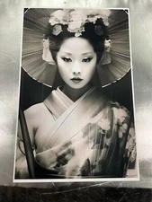 Geisha Girl Canvas Print 11”x17” Painting Woman Portrait Abstract Original