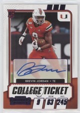 2021 Contenders Draft Picks College Game Ticket Purple Brevin Jordan Auto nd3