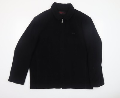 Gadoni Herren Jacke schwarz Wolle Full Zip Kragen Größe 44 Regular