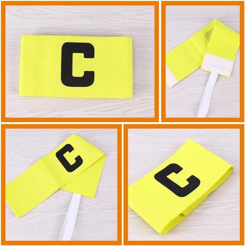 Ciieeo 2Pcs Bracelet de Bras de Capitaine Bracelet de Football Jeunesse Medium, Jaune - Photo 8 sur 9
