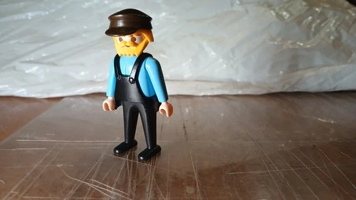 Playmobil VTG Train Worker w/light blue Shirt from Set 4032 / 4033 / 4034 / 4054