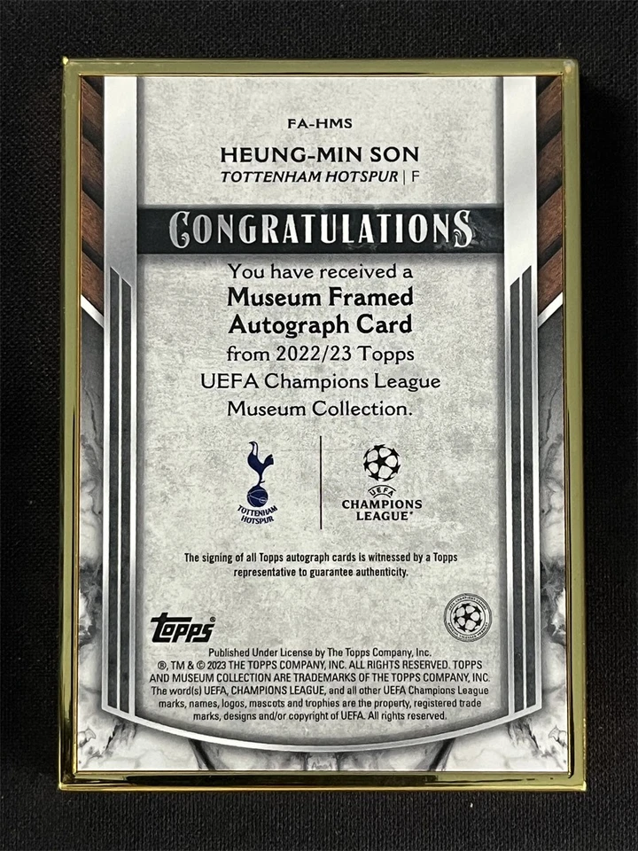 2022-23 Topps Museum Collection UEFA Heung-Min Son #FA-HMS Framed Auto Gold /50 - Image 2 of 2