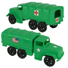 TimMee Processed Plastic Deuce  Half Tim Mee Army Men GREEN 2.5 Ton Cargo Truck