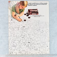 1966 Sunshine Hydrox Cookies Vtg PRINT AD Original Creme Filled Chocolate Cookie