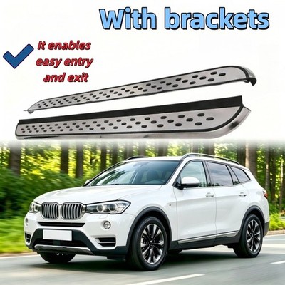 Running Board Side Steps Nerf Bar for BMW X3 F25 2011-2017 Alu Black Silver 2x