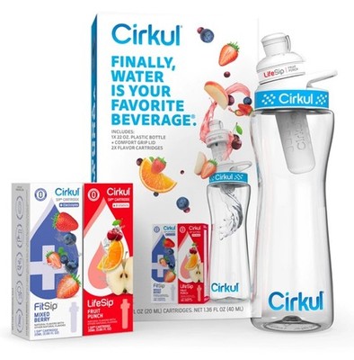 Cirkul 22 oz Plastic Water Bottle Starter Kit, Flavor Cartridges Are EXPIRED
