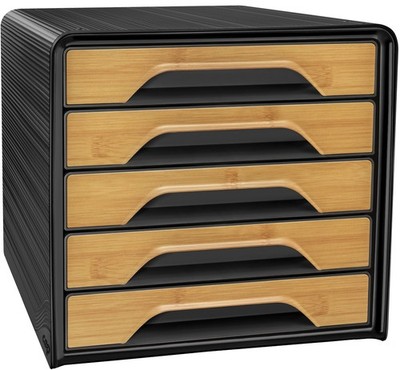 CEP Schubladenbox Smoove Silva 5 Schübe schwarz/Bambus