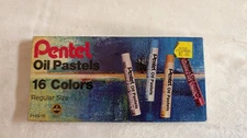 Pentel Oil Pastels PHN-16 Set 16 Colors Used Vintage 1970s–1990s Partial Set