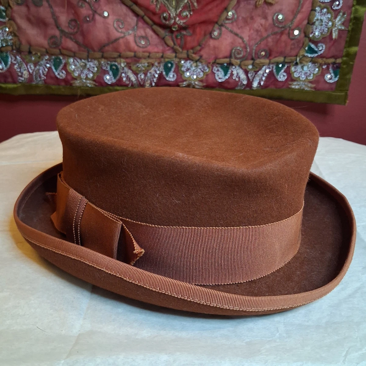 VTG Norma Kamali For Stetson Hat Women’s SZ M(Tag) Runs Small Mouton Fur Brown Norma Kamali x Stetson Vintage Sun Hat - Red Hats  main image 3