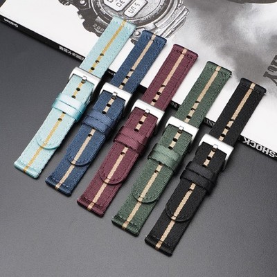 Quick Release Nylon Canvas Watch Band Strap Wristband Bracelet 18 20 22 24mm NEW