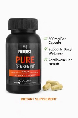 FITBOOST Berberine 500mg 30 Capsules Supplement