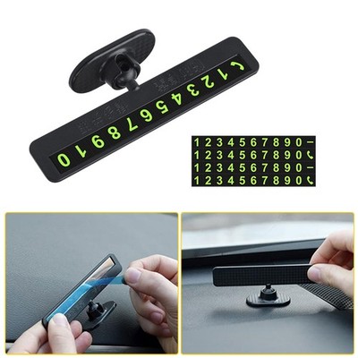 Luminous Car Temporary Parking Card Phone Number Plate Hidden Cards Accessories
