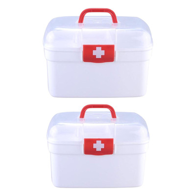 Erste Hilfe Sets Medizinische Box Aufbewahrungskoffer Behälter Herausnehmbare Schale Behälter Organizer