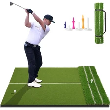 Real Feel 5x4ft Golf Hitting Mat, Large Golf Mat, Dual Turf, Fairway & Rough ...