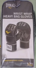 Everlast Wrist Wrap Heavy Bag Gloves Large/X-Large Black