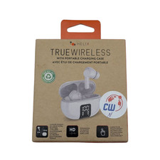 Helix V11123 True Wireless Earbuds Touch controls Water Resistant HD Audio White
